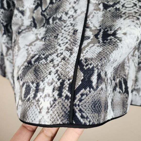 Linea by Louis Dell'Olio Blazer Grey Snakeskin Cotton Jacket Animal Print Sz 1X - Picture 15 of 16